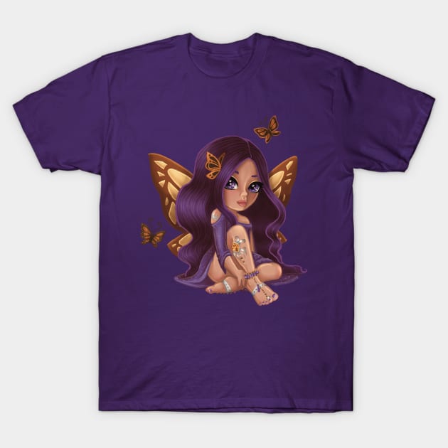 Bejeweled Butterfly Fairy Cream T-Shirt by thewickedmrshicks